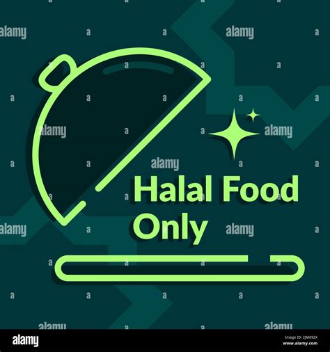 Halal Food Menu Only In The Dish With Islamic Ornament Background