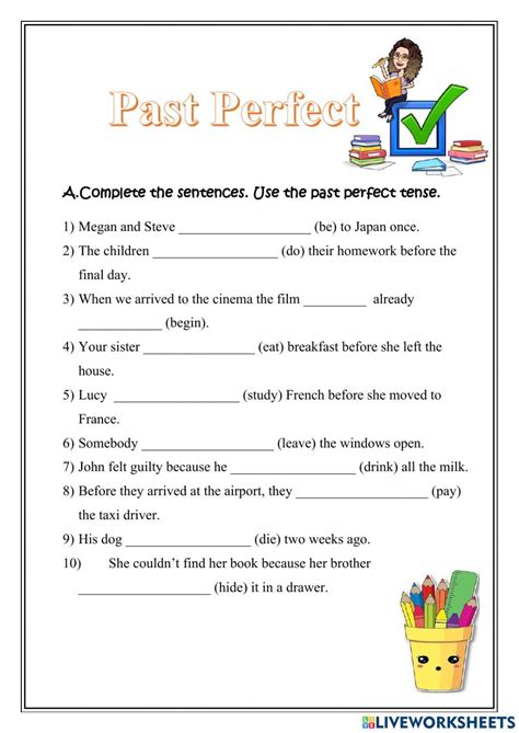 Past Perfect Tense Online Exercise For Grade 7 Live Worksheets Worksheets Library