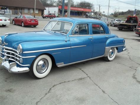 1950 Chrysler Windsor Sedan 4 Door Blue Runs Great Classic Chrysler