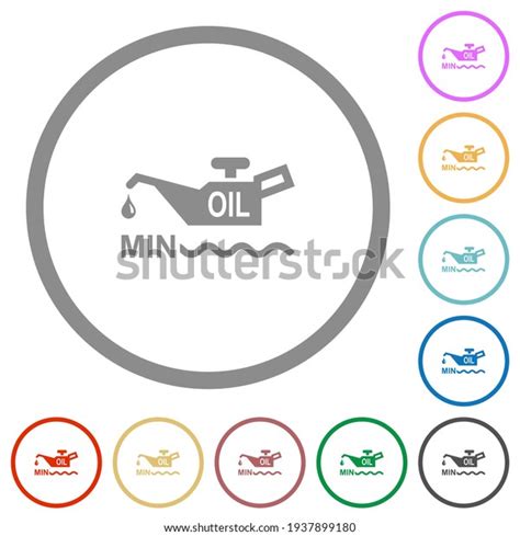 Oil Level Minimum Indicator Flat Color Stock Vector Royalty Free