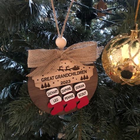 Great Grandchildren Ornament 1 8 Names Stockings Personalized