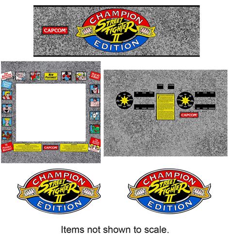 Street Fighter Champion Edition Arcade Cabinet Graphics Marque Cpo