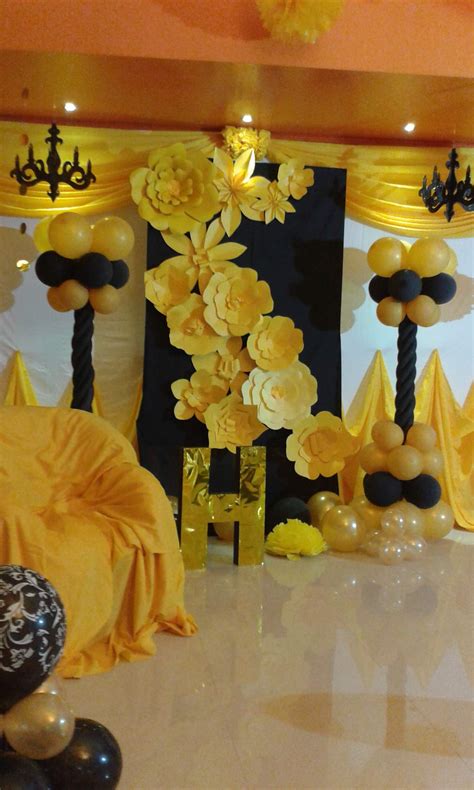 Black And Gold Theme Birthday Party Ideas Photo 1 Of 4 Catch My Party