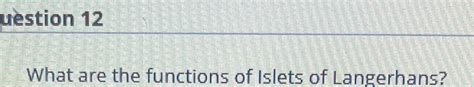 Solved What are the functions of Islets of Langerhans? | Chegg.com