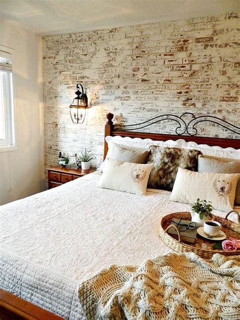 Modern White Brick Wall Bedroom Ideas