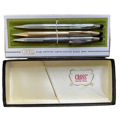 Cross Office Vtg Cross K Gold Filled Pencil W Silver Pencil Pen