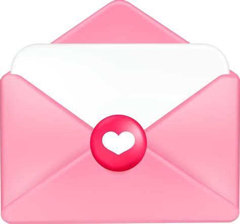 Carta de amor forma de coração para dia dos namorados envelope