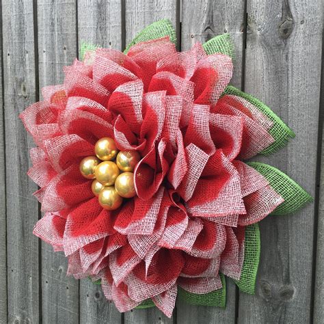 Poinsettia Wreath Poinsettia Burlap Wreath Front Door