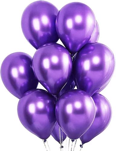 Set De 25 Globos Cumpleaños Globo Cromado 25cm Globo Violeta Globos De