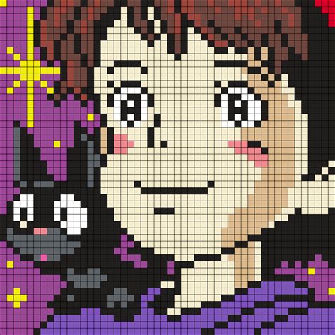 Kiki And Jiji From Kikis Delivery Service Square Cross Stitch Art