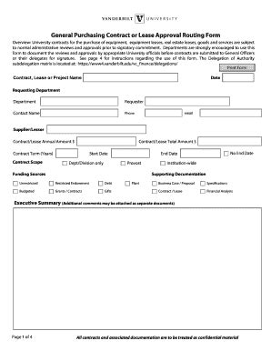 Fillable Online General Purchasing Contract Or Lease Approval Routing