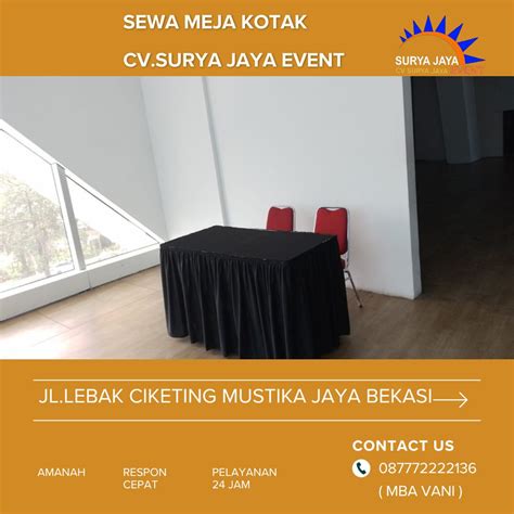 Rental Meja Kotak Cover Skirting Hitam Limo Depok Terbaru Surya