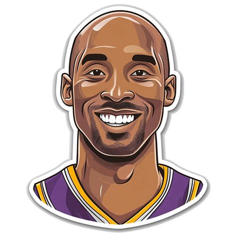 Sticker Kobe Bryant Cartoon In Nba Jersey • Promptden