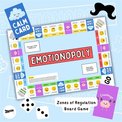 Emotionopoly Printable Zones Of Regulation Board Game Emotional