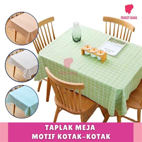 Jual Taplak Meja Motif Kotak Anti Air Gte Alas Meja Ruang Tamu