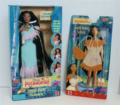 Vtg Mattel Disney S Pocahontas Shining Braids Doll W Earth Dance Fashion Lot 1998963758