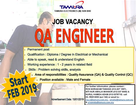 qa_engineer | Tamura Electronics (M) Sdn. Bhd.