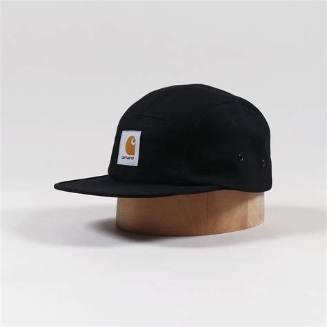 Carhartt Wip Five Panel Backley Logo Patch Cap Black Hat