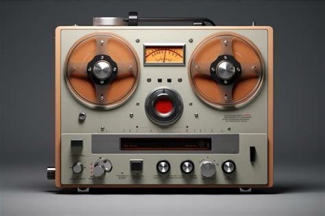 Vintage Retro tape recorder. Generate Ai