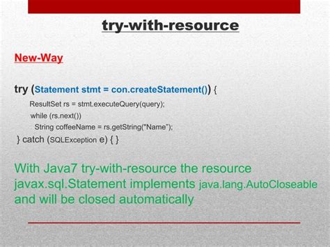 Java7 New Features and Code Examples | PPT