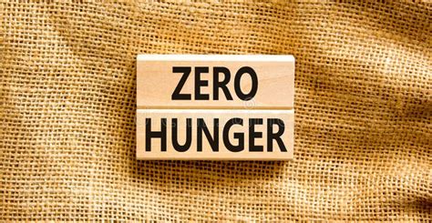 Zero Hunger Symbol Concept Words Zero Hunger On Wooden Blocks On A