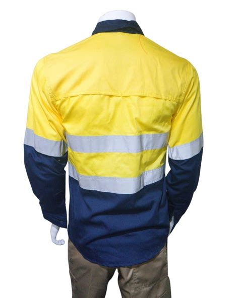 100 Cotton Hi Visibility Ventilated Two Tone Long Sleeve Shirts