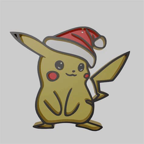 Free Stl File Christmas Tree Ornament Pok Mon Pikachu Christmas