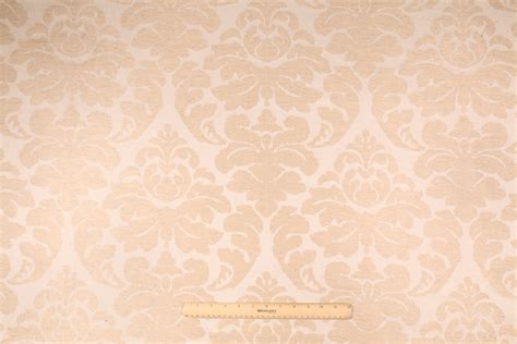 Yards Damask Upholstery Fabric In Beige