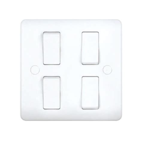 Milano 4 Gang 1 Way Switch 3x3 White The Hardware Stop