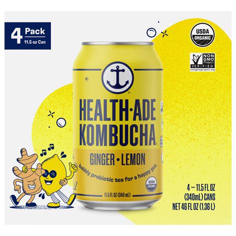 Save On Health Ade Organic Ginger Lemon Kombucha 4 Pk Order Online Delivery Stop And Shop