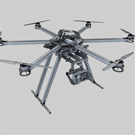 Hexacopter Drone 3d Model 69 3ds Dae Fbx Max Obj Free3d