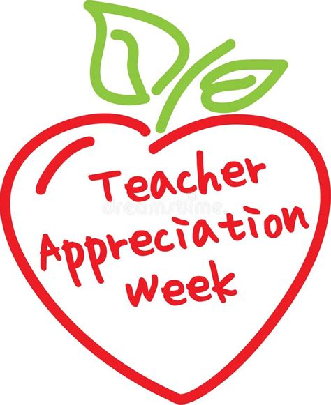 Teacher Appreciation Week Apple Heart Stock Illustration Illustration