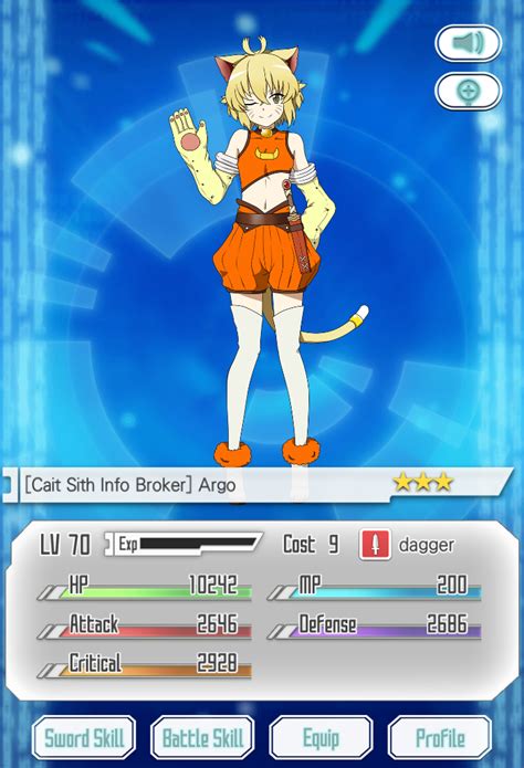 Cait Sith Info Broker Argo Sword Art Online Memory Defrag Wiki