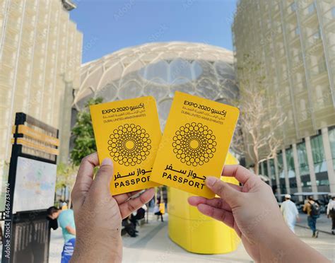 Couple Hands Holding Expo 2020 Dubai Passports On October 22 2021 In