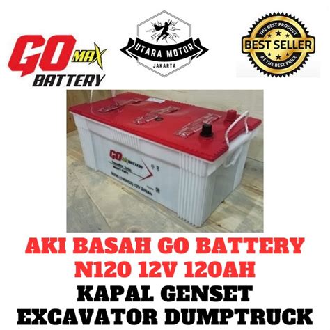 Jual GO BATTERY Aki Basah N120 12V 120Ah Kapal Genset Excavator Dump