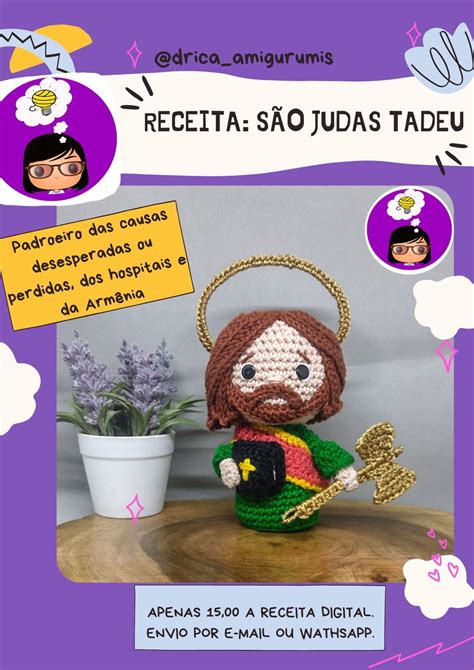 Receita De Amigurumi S O Judas Tadeu Elo Produtos Especiais