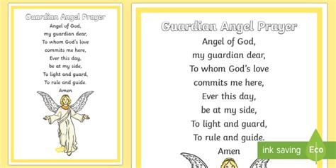 Guardian Angel Prayer – Printable A4 Display Poster – CfE