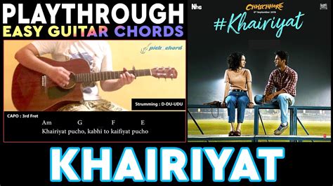 Khairiyat Chords Chhichhore Guitar Tutorial Pickachord