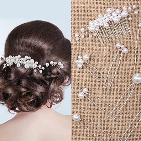 Amazon Pieces Gold Bridal Wedding Hair Combs Pearl Hair Pins