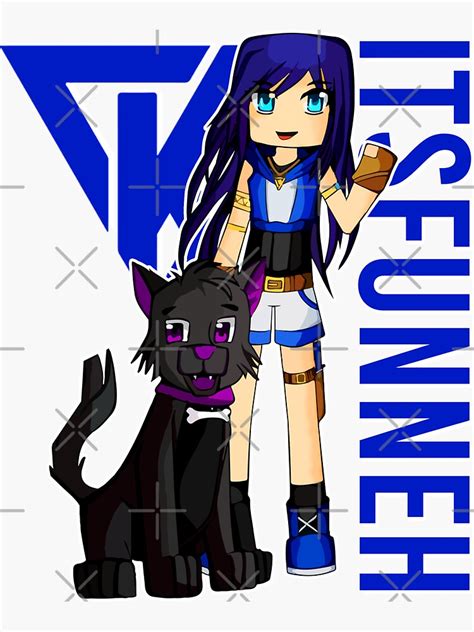 Sticker Itsfunneh Funneh Krew Dog Gamer Fan Art 2022 Par