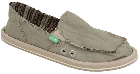 Sanuk Donna Hemp Sidewalk Surfer Olive Grey