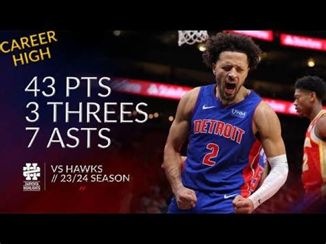 Cade Cunningham Pts Threes Asts Vs Hawks Season Youtube