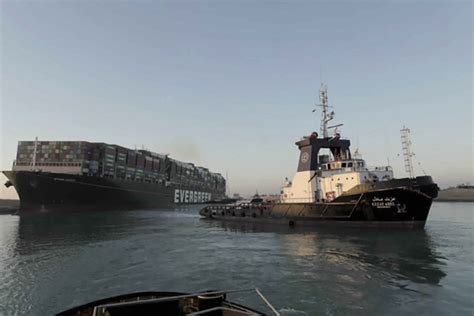 Massive Container Ship Freed From Suez Canal The Shillong Times