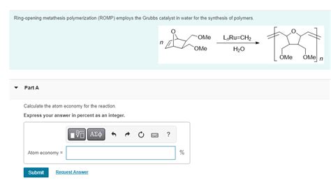 Solved Ring Opening Metathesis Polymerization ROMP Employs Chegg