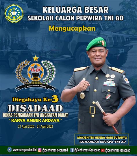 Dirgahayu Ke 3 Dinas Pengadaan Tni Angkatan Darat “karya Ambek Ardaya