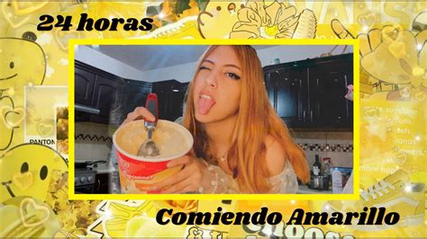 24 Horas Comiendo De Color Amarillo Youtube