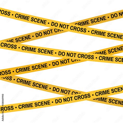 Crime scene yellow tape, police line Do Not Cross tape. Cartoon flat ...