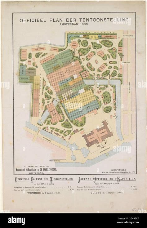 Official plan of the exhibition Amsterdam 1883. Map (small format) of ...