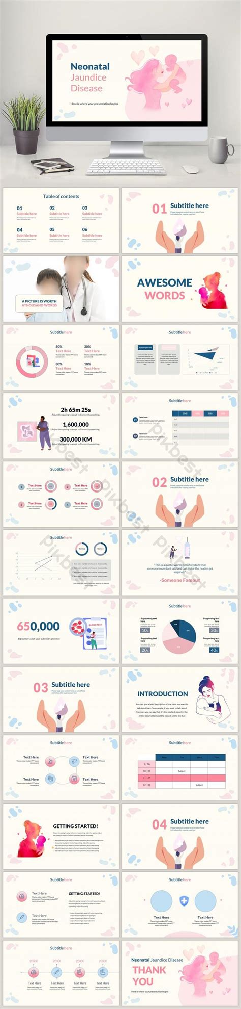 Neonatal Jaundice Disease Presentation Pink Powerpoint Pptx Template