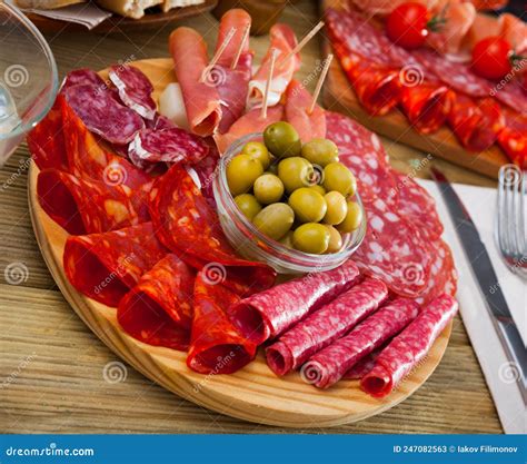 Spanish Meat Antipasto Platter Stock Image Image Of Charqued Sausage